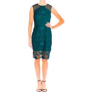 Vera Wang Dress Green Lace Overlay Nwot Sz 4